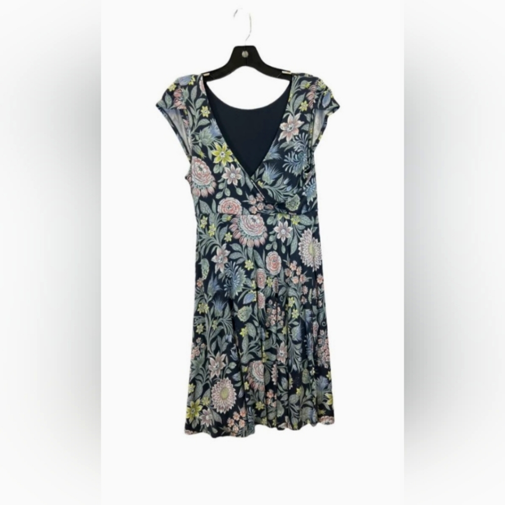 Loft dress size extra small. Purple pink yellow grey